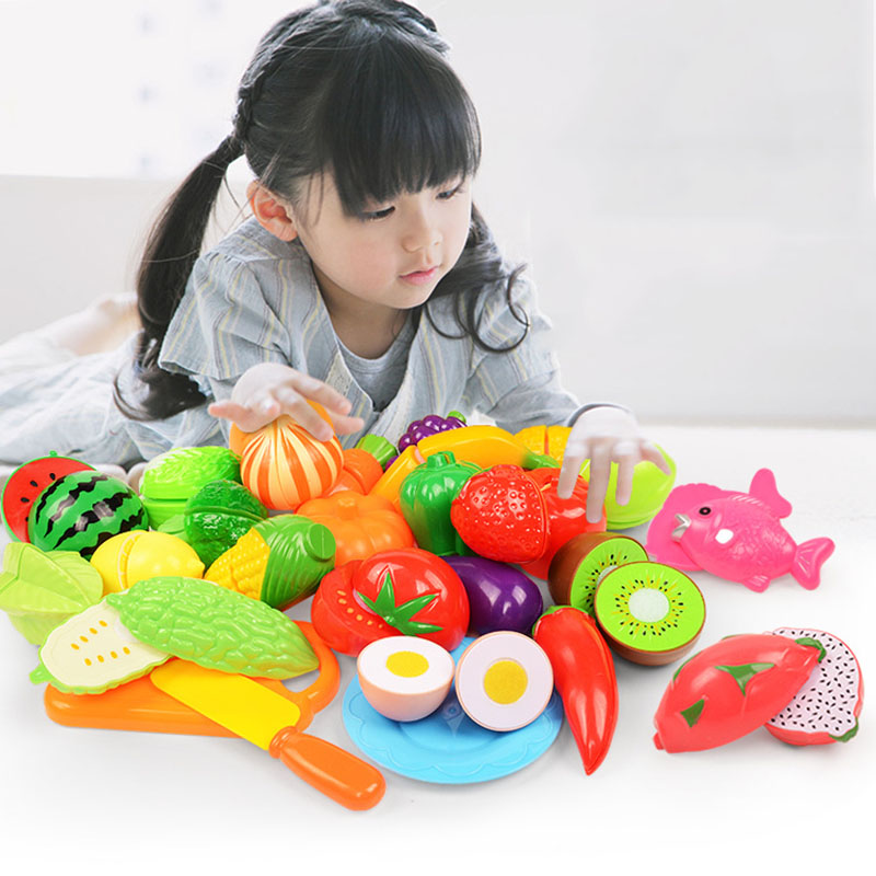 Kids Toys Kitchen Set - مجموعة ألعاب تقطيع الفواكه والخضروات للأطفال،