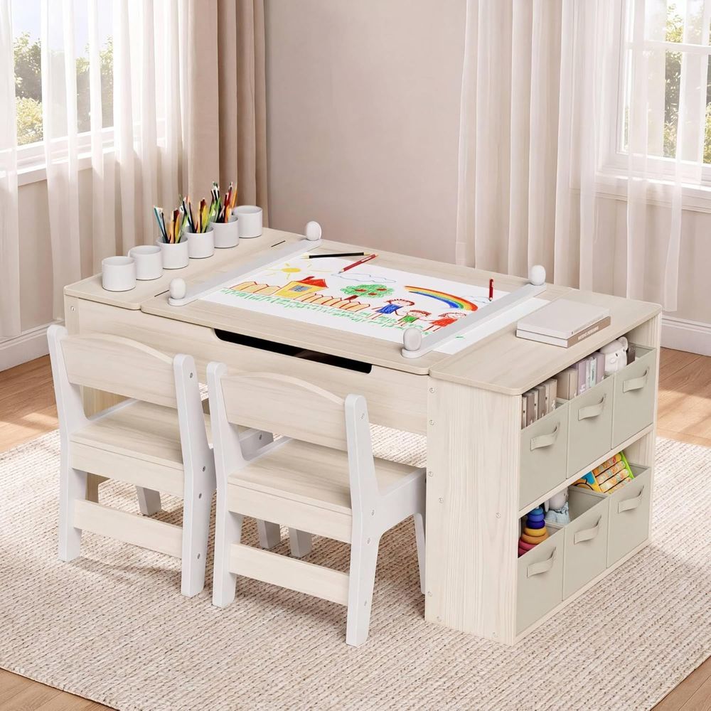 Kids Art Easel - طاولة وكراسي فنية للأطفال، مكتب للأطفال