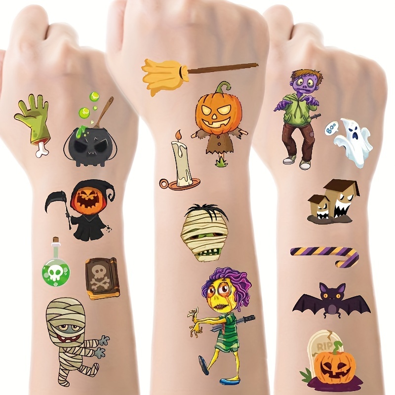 Kids Zombie Toys - 10 أوراق هالوين القرع غيبوبة الوشم