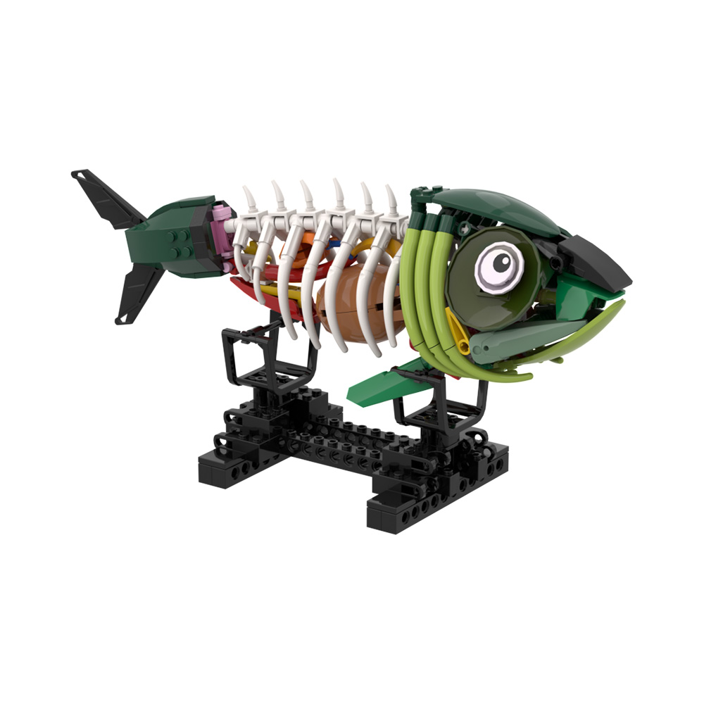 Kids Zombie Toys - مكعبات بناء نموذج سمكة الزومبي، قطع