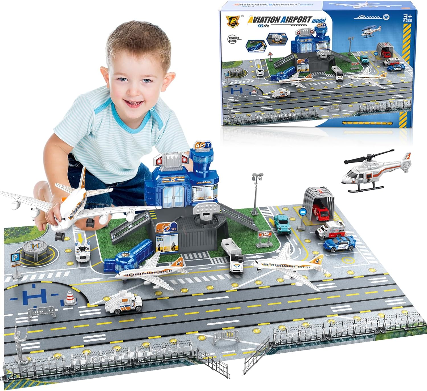 مجموعة ألعاب مطار للأطفال مع س - مراجعة Kids Toys Helicopter وسعره