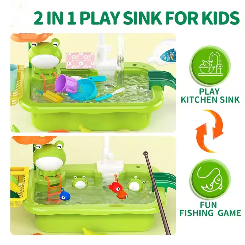 حوض مطبخ جديد للأطفال مع غسالة - مراجعة Kids Toys Kitchen Set وسعره